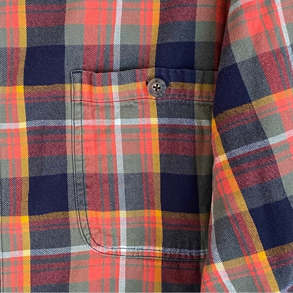 Duluth Trading CO Men's 3XL Tall Plaid Flannel Relaxed Fit Button Shirt Pockets - Picture 2 of 7